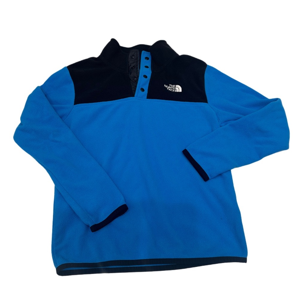 The North Face TKA Glacier snap neck pullover fleece in blue Youth M 10-12